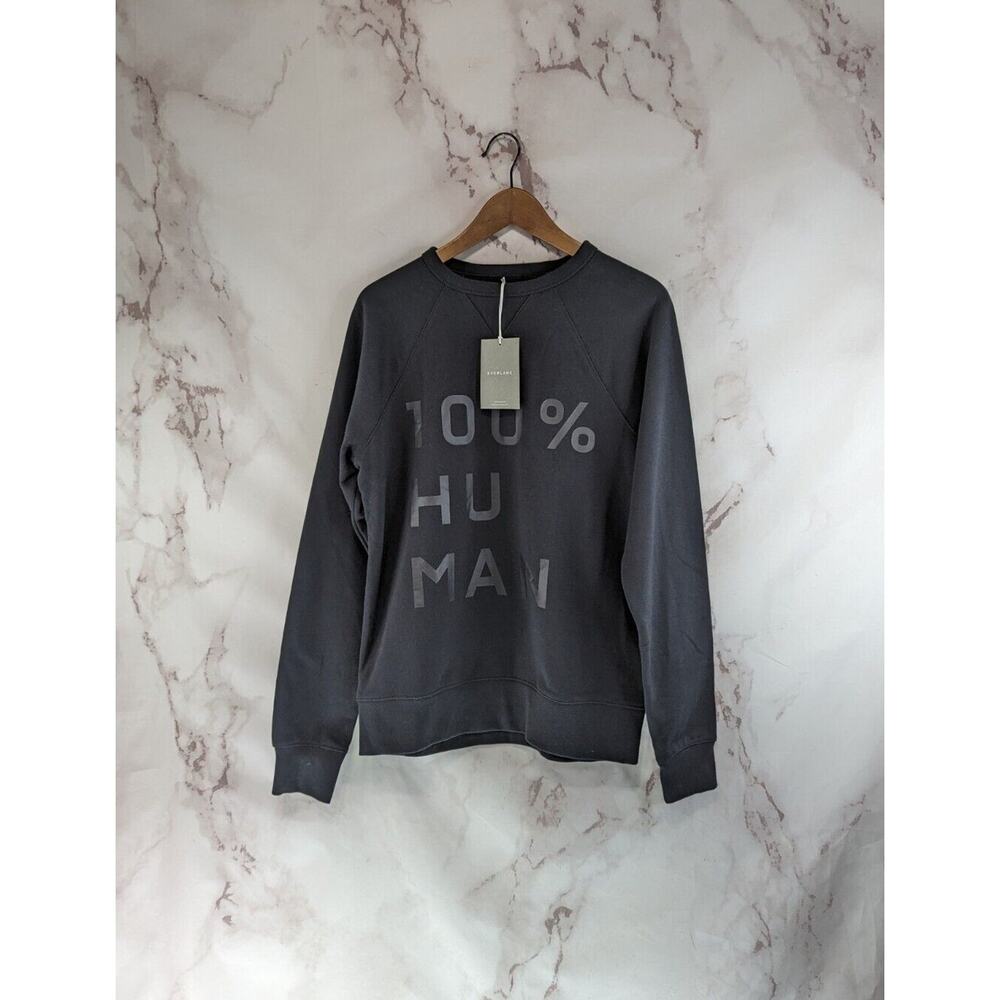 Everlane Sweatshirt Women Medium Black Typography Pullover Sweatshirt 100% Human